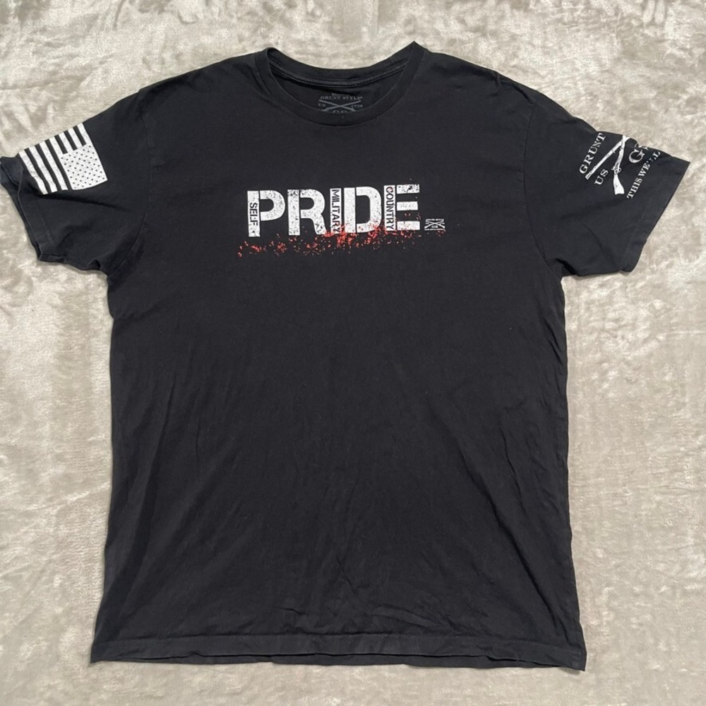 Grunt Style Shirt Mens XL Black Pride USA Military America Army Patriotic